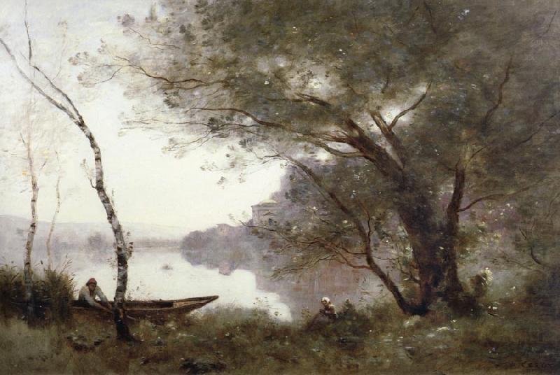 THe boatman of mortefontaine, Jean Baptiste Camille  Corot